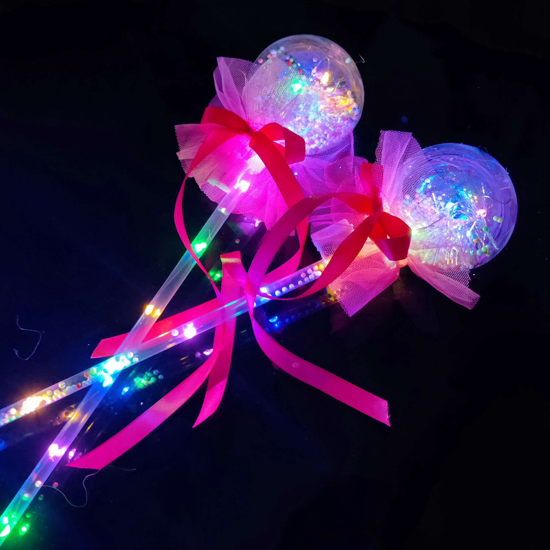 New Flash Magic Wand Glow Stick Children's Luminous Toys Stall Drainage Bounce Ball Star Sky Ball Magic Wand