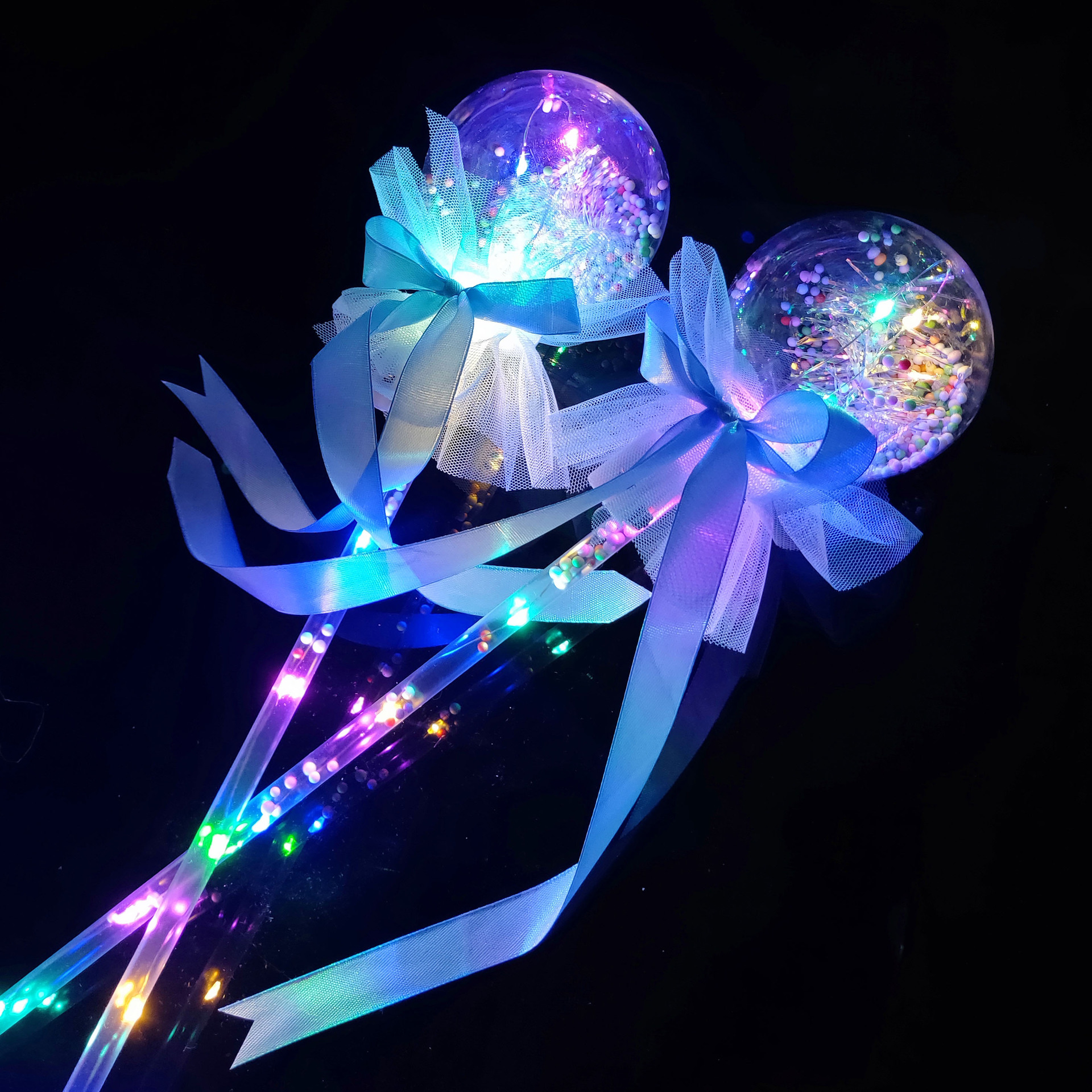 New Flash Magic Wand Glow Stick Children's Luminous Toys Stall Drainage Bounce Ball Star Sky Ball Magic Wand