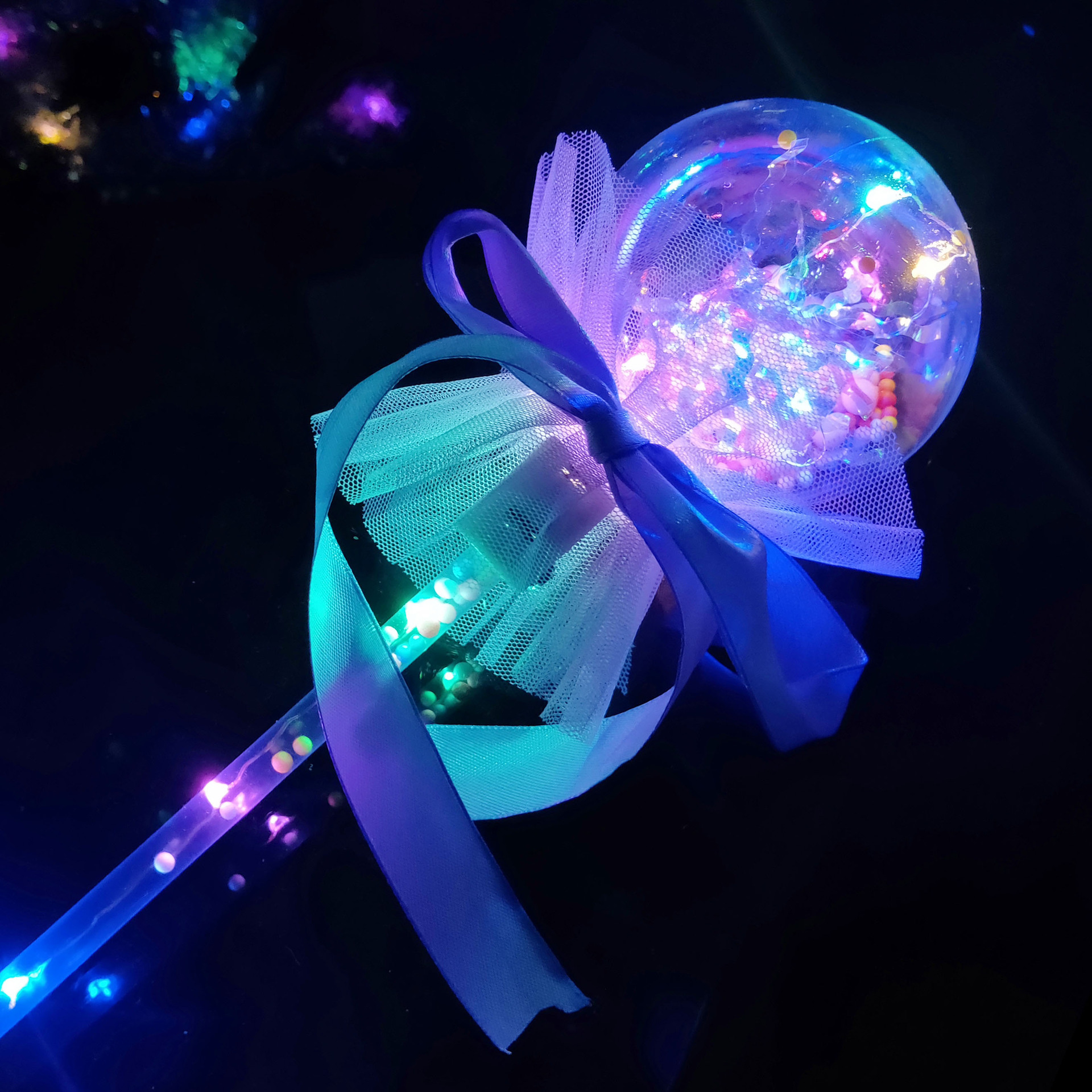 New Flash Magic Wand Glow Stick Children's Luminous Toys Stall Drainage Bounce Ball Star Sky Ball Magic Wand