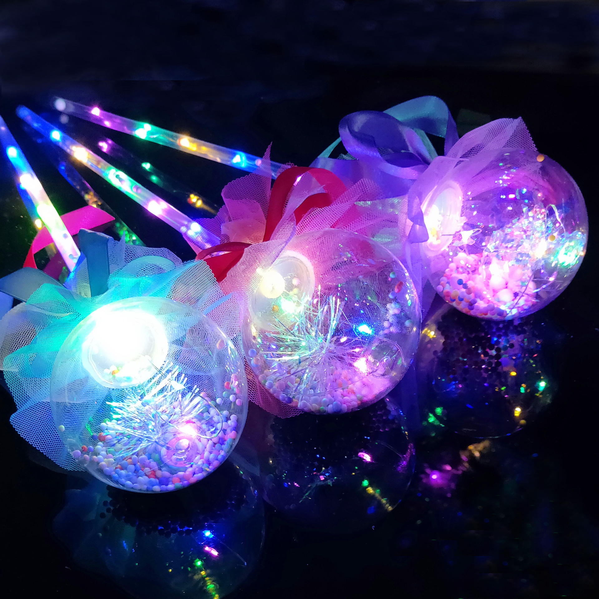 New Flash Magic Wand Glow Stick Children's Luminous Toys Stall Drainage Bounce Ball Star Sky Ball Magic Wand
