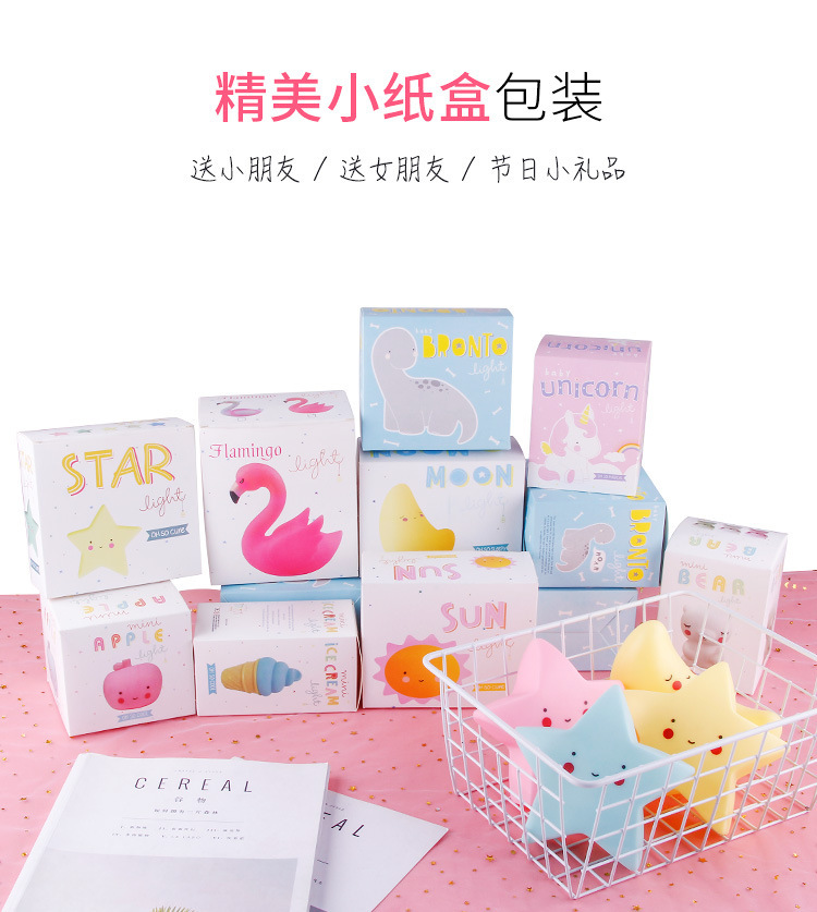 Cartoon Ins Popular Bedroom Bedside Small Night Lamp Vinyl Children&#039;s Stall Luminous Toys Christmas Gift Wholesale