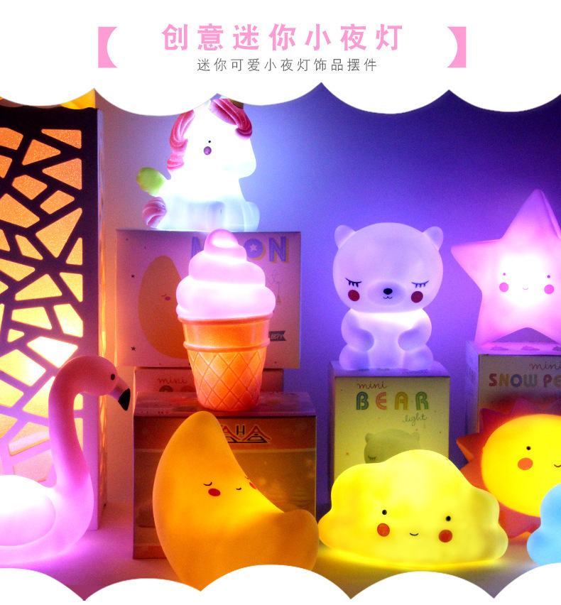Cartoon Ins Popular Bedroom Bedside Small Night Lamp Vinyl Children's Stall Luminous Toys Christmas Gift Wholesale Cartoon Ins Popular Bedroom Bedside Small Night Lamp Vinyl Children's Stall Luminous Toys Christmas Gift Wholesale