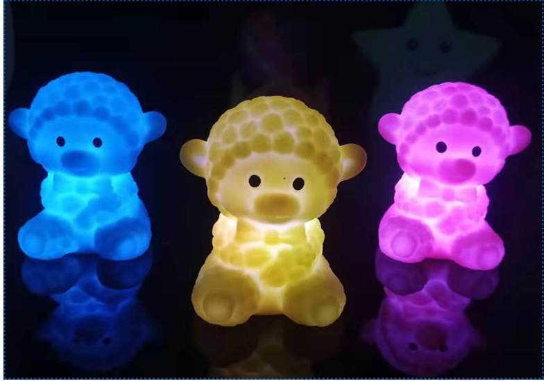 Yiwu Luminous Toys Night Market Stall Throw the Circle Luminous Colorful Cartoon Small Night Lamp Push Children Stall Supply