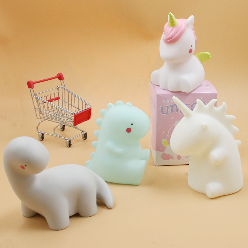 INS New Unicorn Night Light Tyrannosaurus Rex Children&#039;s Luminous Toys Bedroom Wake-up Light Dinosaur Series