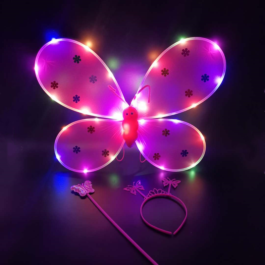 Light-Emitting Butterfly Wings Three-Piece Children's Festival Performance Props Children's Luminous Wings Children's Luminous Toys Light-Emitting Butterfly Wings Three-Piece Children's Festival Performance Props Children's Luminous Wings Children's Luminous Toys