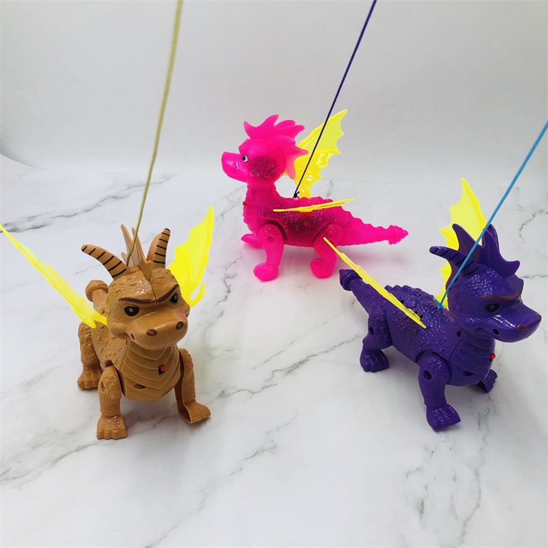 Electric Leash Flying Dragon Music Leash Dinosaur Simulation Dinosaur Hot Sale Stall Luminous Toys Wholesale