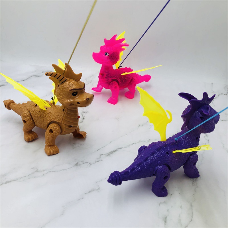 Electric Leash Flying Dragon Music Leash Dinosaur Simulation Dinosaur Hot Sale Stall Luminous Toys Wholesale