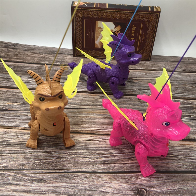 Electric Leash Flying Dragon Music Leash Dinosaur Simulation Dinosaur Hot Sale Stall Luminous Toys Wholesale