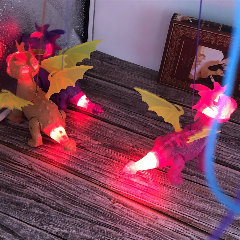 Electric Leash Flying Dragon Music Leash Dinosaur Simulation Dinosaur Hot Sale Stall Luminous Toys Wholesale