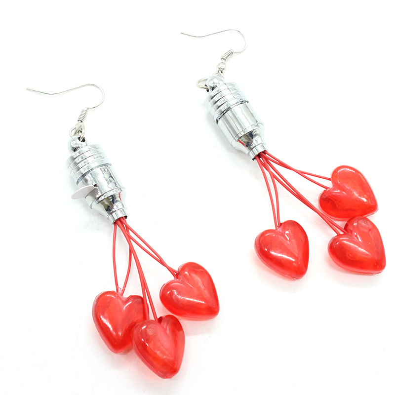 ZD Shiny Ear Stud Luminous Toys Cheering Props Party Supplies Factory Direct Sales Foreign Trade Popular Style Heart-Shaped LED