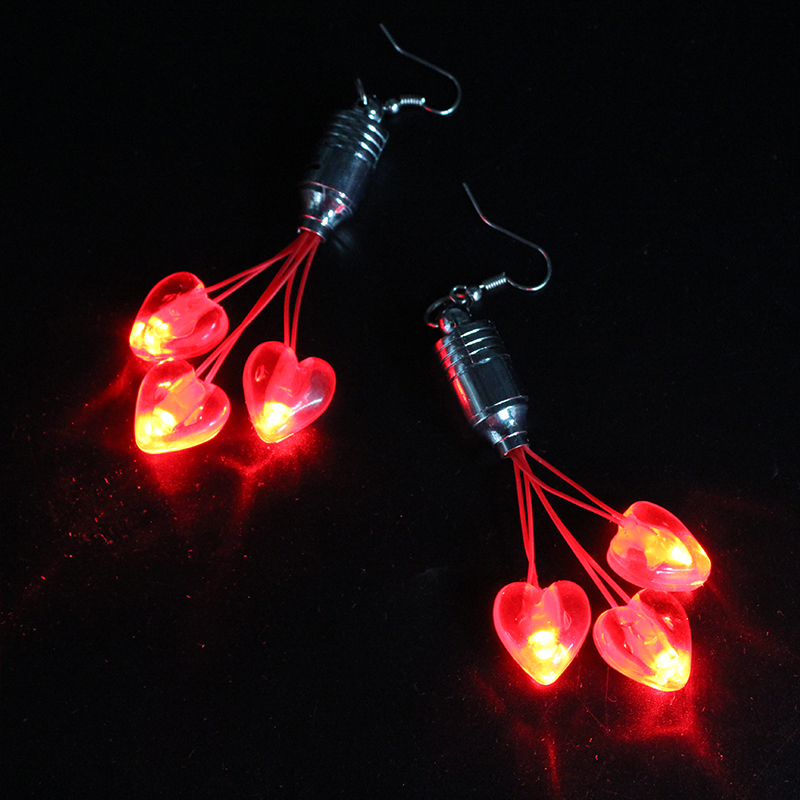 ZD Shiny Ear Stud Luminous Toys Cheering Props Party Supplies Factory Direct Sales Foreign Trade Popular Style Heart-Shaped LED