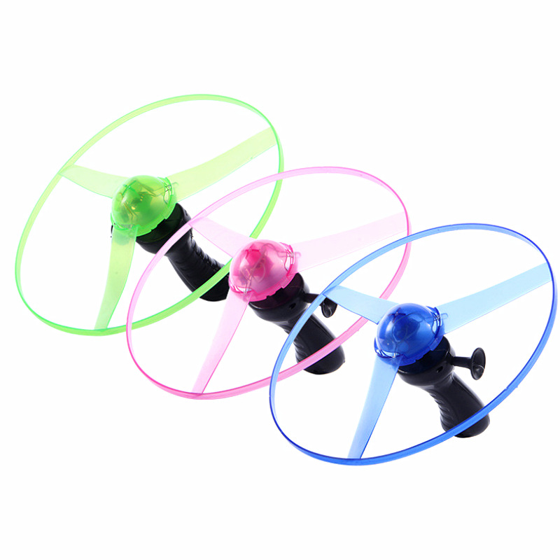 Night Market Hot Sale Cable Luminous Flying Saucer Douyin Online Influencer Same Style Children&#039;s Luminous Toys Stall Supply Flash Frisbee