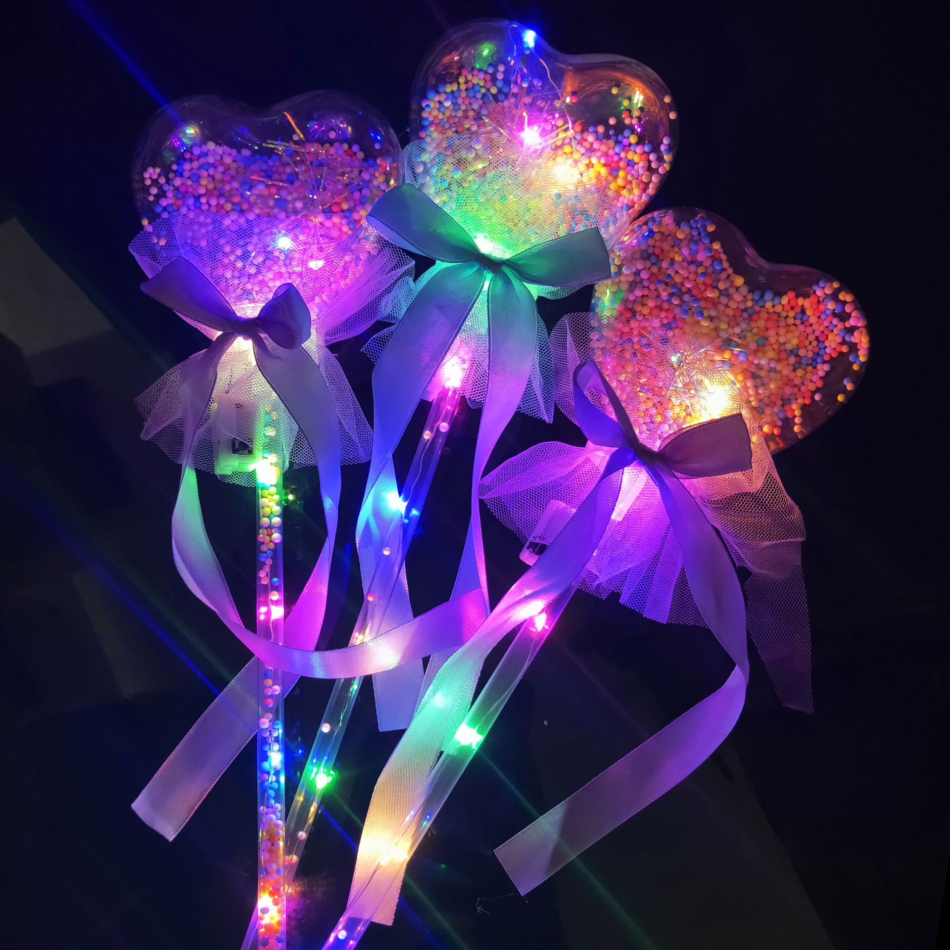 New LED Flash Bounce Ball Love Star Glow Stick Children&#039;s Luminous Toys Stall Star Sky Ball Magic Wand