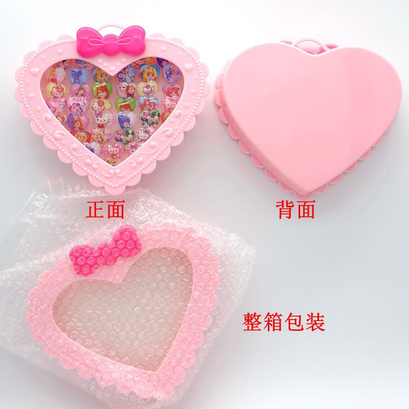 Korean Cartoon Plastic Ring Box New Material Environmental Protection KT Love 24 Pieces Factory Direct Sales Can Be Customized