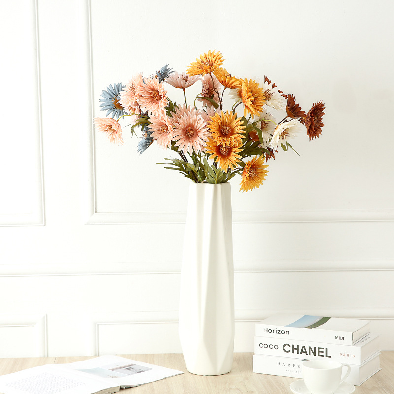 Simulation Daisy Six Fireworks Chrysanthemum Home Living Room Gardening Project Ornamental Flower Wedding Style Ornamental Flower