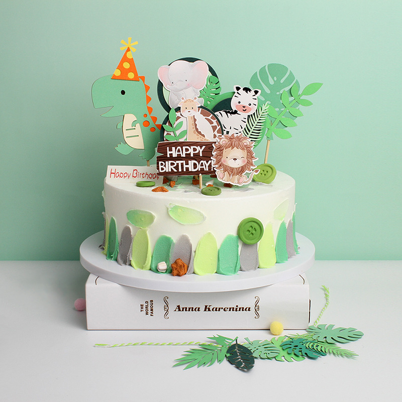 Internet Celebrity Ins Style Colorful Fireworks Cake Inserting Card 5 Pack Rain Silk Plug-in Colorful Ribbon Birthday Party Decoration