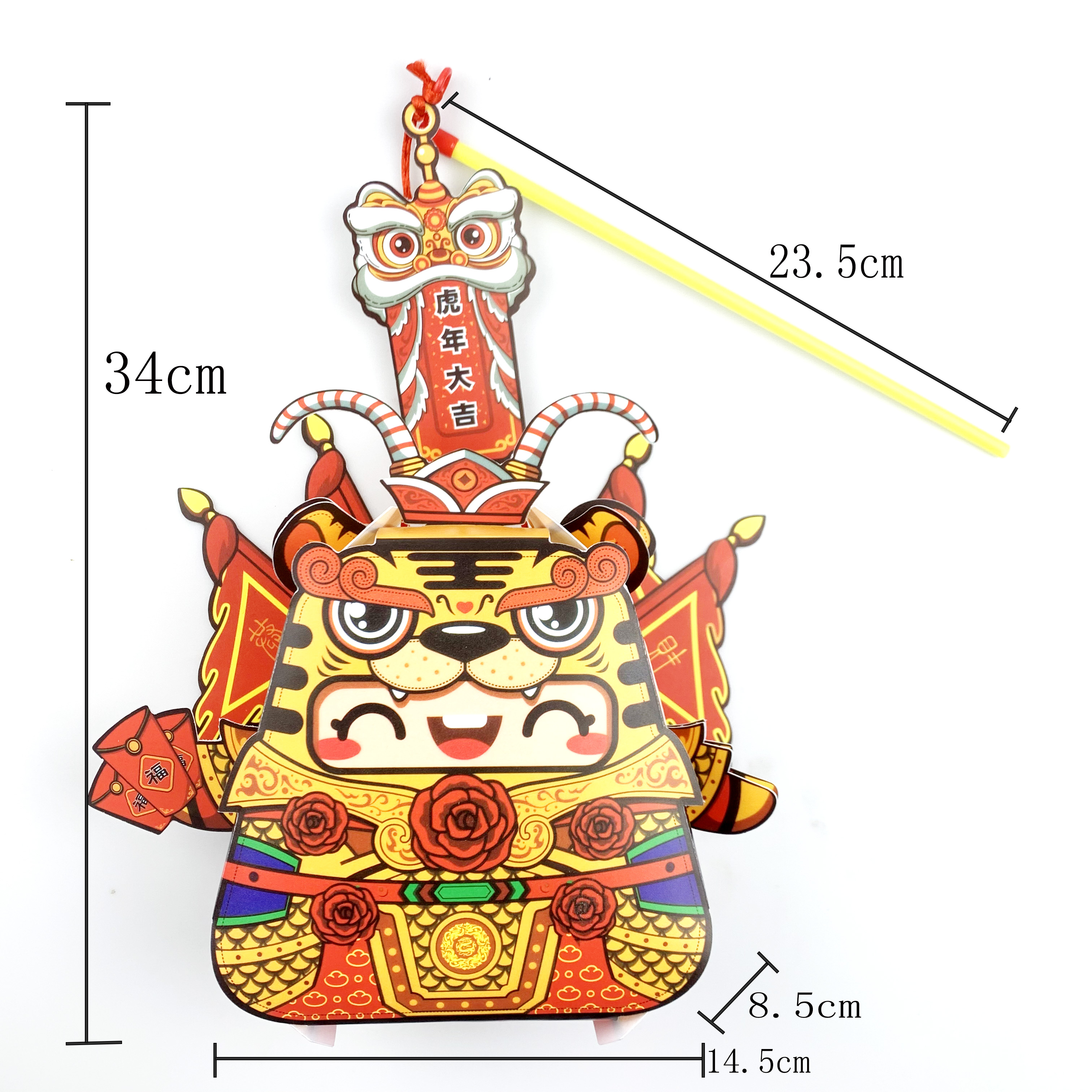 New Year Lucky Tiger Projection Lantern Luminous Handmade Paper Lantern Festival Revolving Scenic Lantern Portable Lantern Cartoon Tiger Year Gift New Year Lucky Tiger Projection Lantern Luminous Handmade Paper Lantern Festival Revolving Scenic Lantern Portable Lantern Cartoon Tiger Year Gift