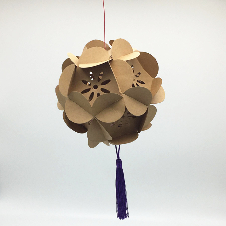 Children's DIY Embroidery Ball Lantern Parent-Child Handmade Toy Kindergarten Decorative Material Paper Lantern Making Manufacturer