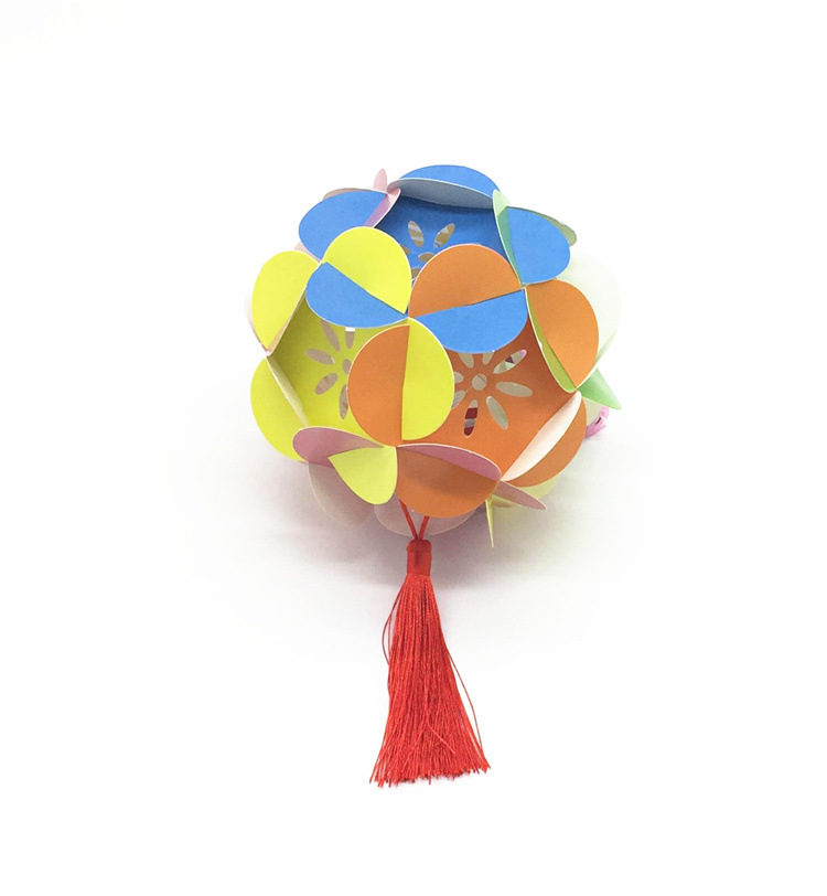 Children's DIY Embroidery Ball Lantern Parent-Child Handmade Toy Kindergarten Decorative Material Paper Lantern Making Manufacturer