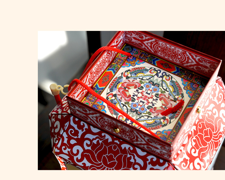 DIY Lantern Folding Card Paper Lantern String Chinese Style Retro GD Paper Cut Mid-Autumn Festival Lantern Factory Wholesale