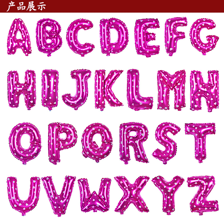 16-Inch Pink Aluminum Foil English Letter Balloon Birthday Hundred Days Wedding Birthday Arrangement Pink Polka Dots Letters 16-Inch Pink Aluminum Foil English Letter Balloon Birthday Hundred Days Wedding Birthday Arrangement Pink Polka Dots Letters