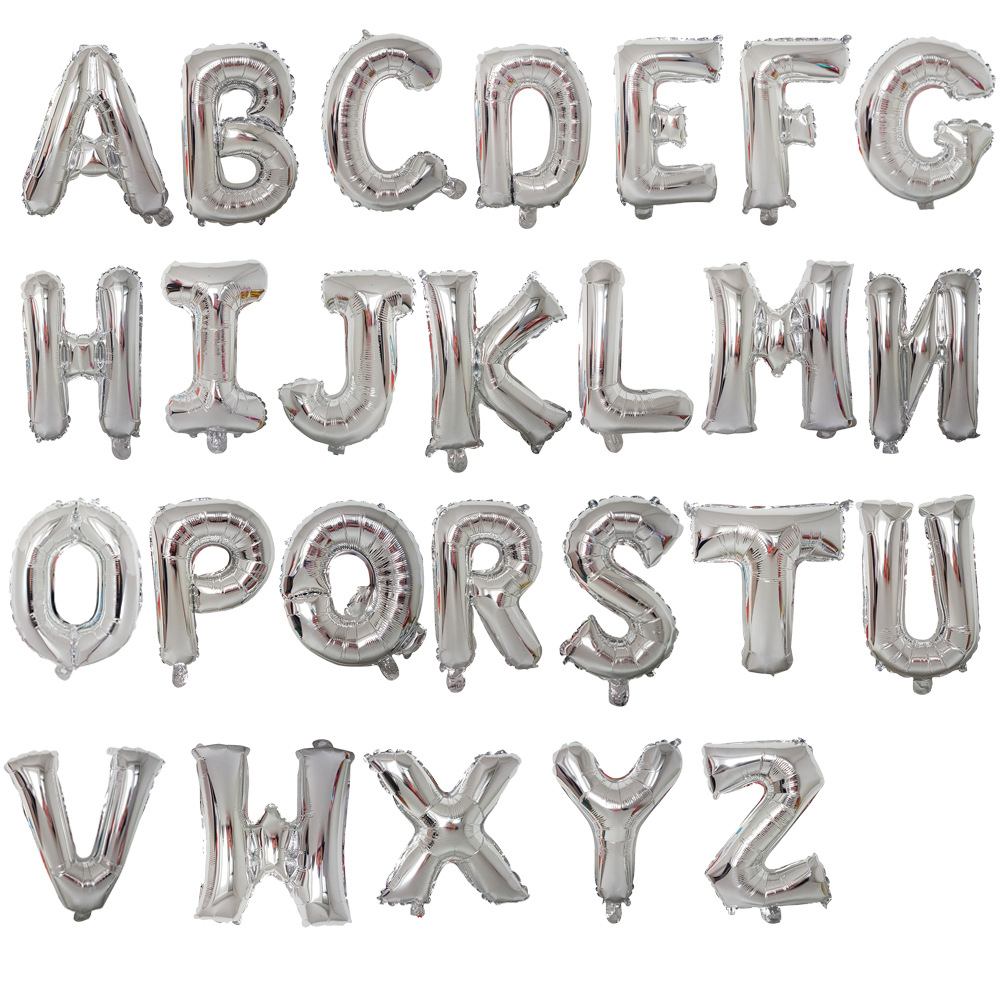 16-Inch Thin Body Imitation Beautiful English Letters Golden Silver Aluminum Balloon Birthday Anniversary Event Decoration Balloon 16-Inch Thin Body Imitation Beautiful English Letters Golden Silver Aluminum Balloon Birthday Anniversary Event Decoration Balloon