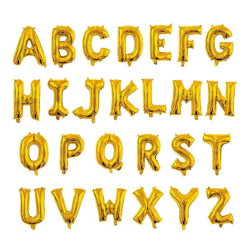 16-Inch Aluminum Film Letter Balloon Birthday Party Atmosphere Letters for Decoration Combination Wedding Ceremony Arrangement Balloon Wholesale