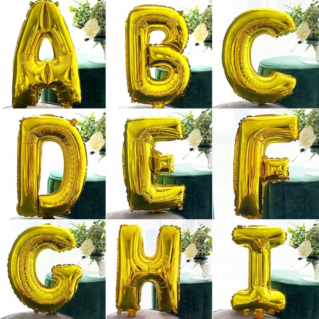 32-Inch 17-Inch Gold Silver Birthday Arrangement Aluminum Balloon English Decorative Letters Balloon Package Daily Necessities 32-Inch 17-Inch Gold Silver Birthday Arrangement Aluminum Balloon English Decorative Letters Balloon Package Daily Necessities
