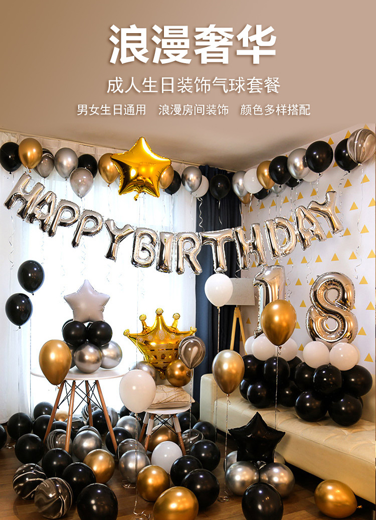 Birthday Party Deployment and Decoration Set Gift for Girlfriend Boys and Girls Children Theme Letters for Decoration Balloon