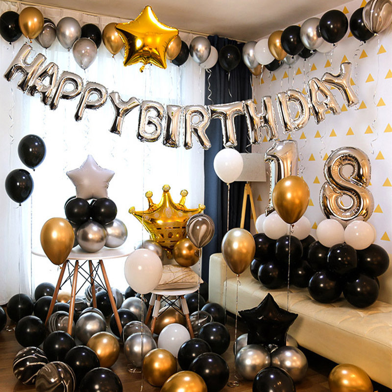 Birthday Party Deployment and Decoration Set Gift for Girlfriend Boys and Girls Children Theme Letters for Decoration Balloon