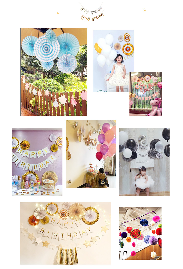Festival Decorative Paper Flower Fan Paper Flower Set Wedding Children's Birthday Party Children's Day Classroom Layout Supplies