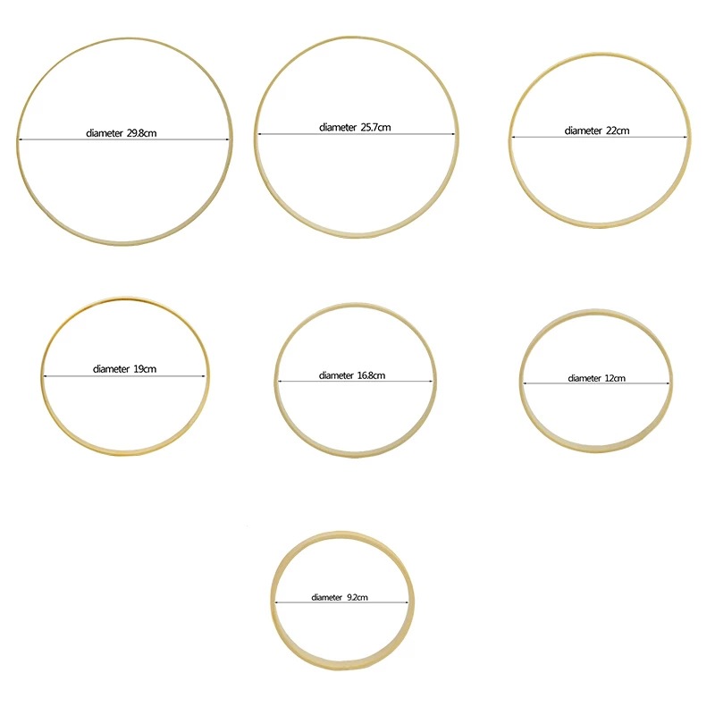 Dreamcatcher Circle Bamboo Ring Circular Fan Frame Wedding Set Decoration Material Circular Fan Frame Frames for Bamboo Embroidery Inner Ring