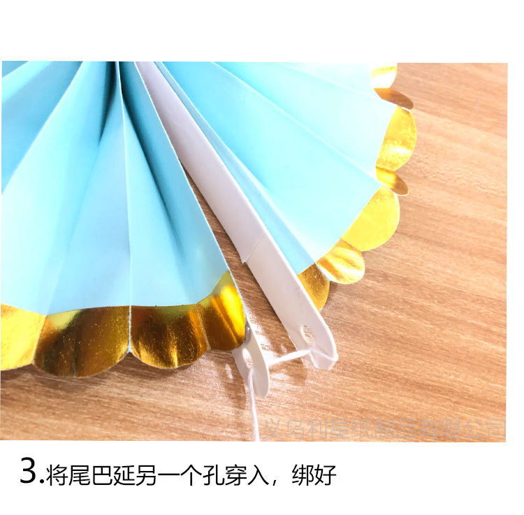 Paper Flower Fan DIY Background Wall Decoration Wedding Birthday Party 6-Pack Three-Dimensional Colorful Folding Ornaments Paper Fan