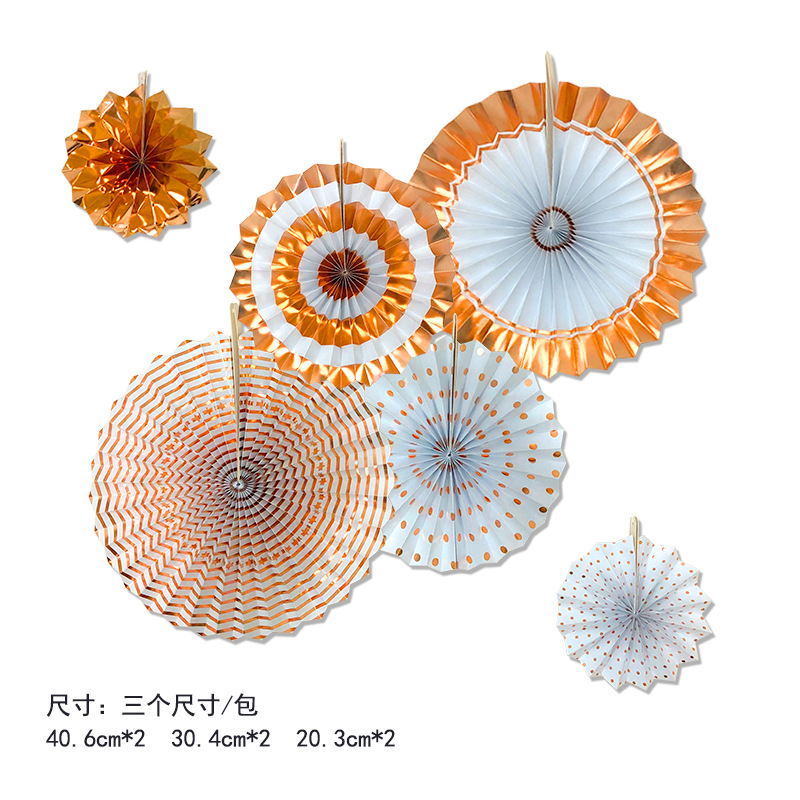 European and American Wedding Birthday Party Card Paper Folding Fan Decorative Paper Flower Fan Gilding Rose Gold 8 Paper Fan Flower Set European and American Wedding Birthday Party Card Paper Folding Fan Decorative Paper Flower Fan Gilding Rose Gold 8 Paper Fan Flower Set