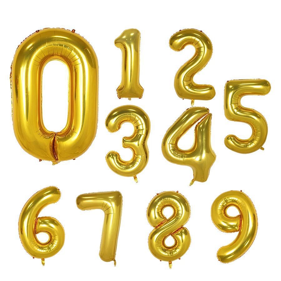 Digital Balloon American 16-Inch Aluminum Film Gold Silver Rose Gold Wedding Birthday Decoration Thin Aluminum Foil Balloon