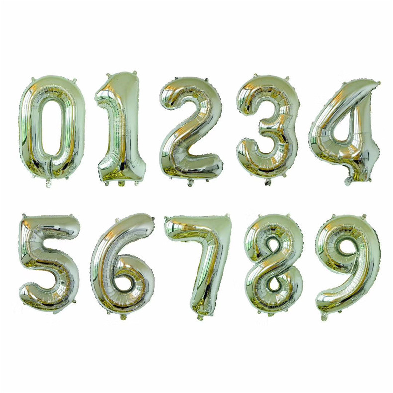 Digital Balloon American 16-Inch Aluminum Film Gold Silver Rose Gold Wedding Birthday Decoration Thin Aluminum Foil Balloon