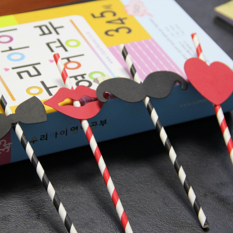 Beard Straw Factory Direct Sales Wholesale 10-Piece Set Wedding Wedding Birthday Party Gathering Funny Fun Paper Beard
