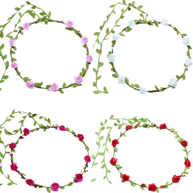 Factory Wholesale Headdress Bridal Wreath Hair Band Hair Accessories Wrist Flower Travel Seaside Vacation Bridal Headdress Flower