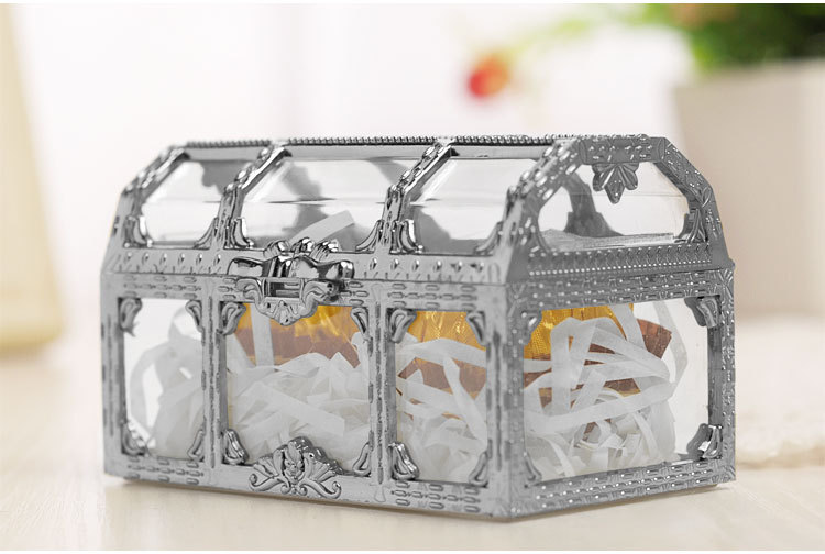 European-Style Mini Treasure Box PS Plastic Wedding Candies Box Gold Gift Box Candy Box Wedding Creative Gift Box Storage Box