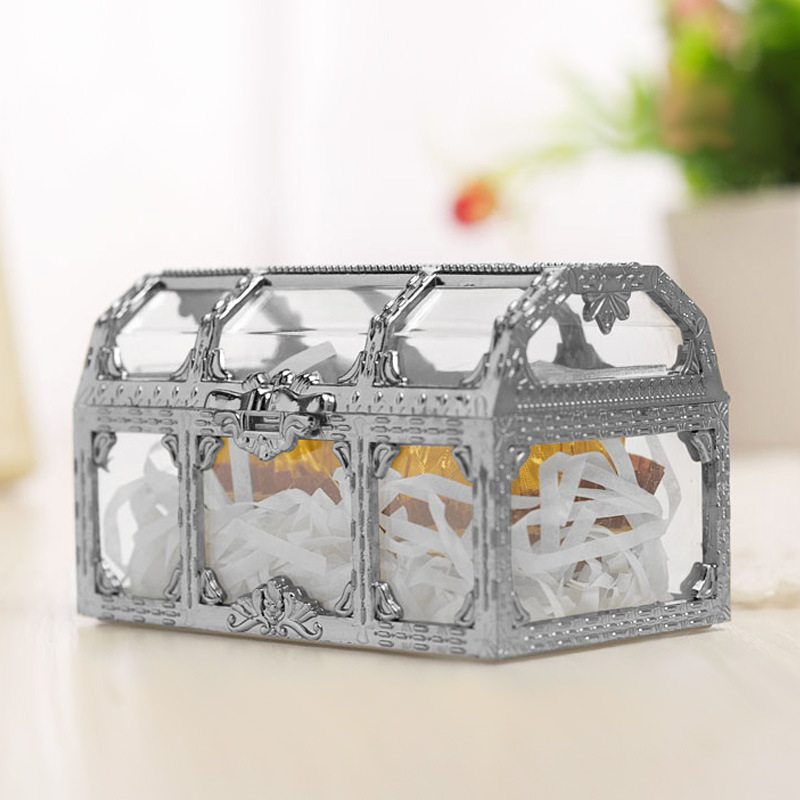 European-Style Mini Treasure Box PS Plastic Wedding Candies Box Gold Gift Box Candy Box Wedding Creative Gift Box Storage Box