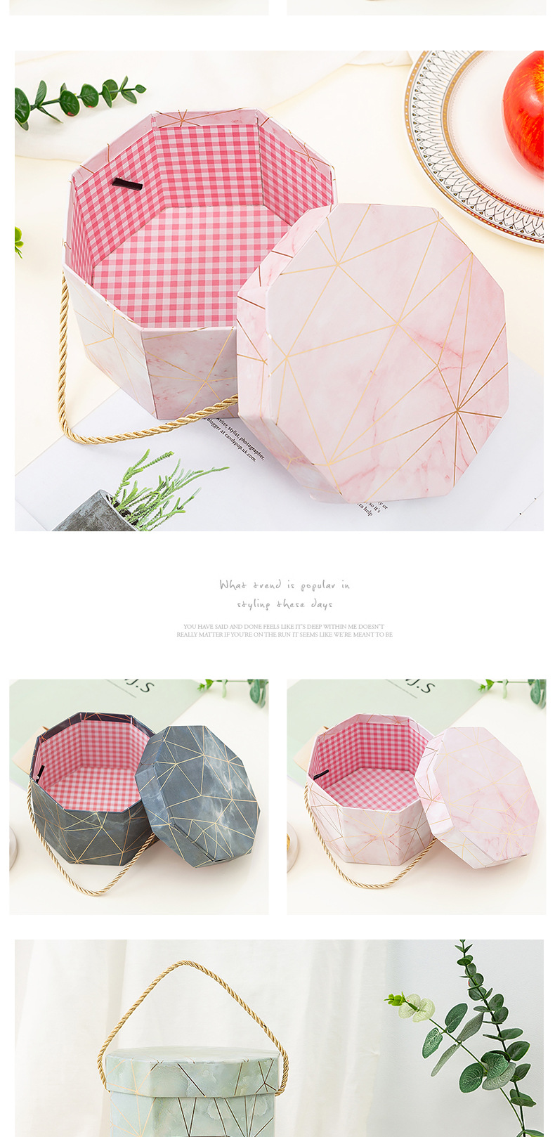 Hand Gift Candy Box Lipstick Gift Box Packaging Box Octagonal Valentine's Day Gift Box Flower Box Octagon Box Customization