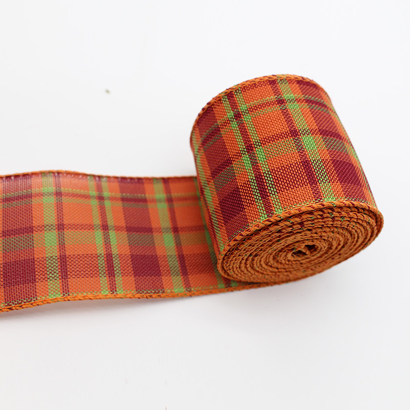 Guangxin Ribbon Plaid Ribbon Imitation Linen Ribbon Thanksgiving Ribbons