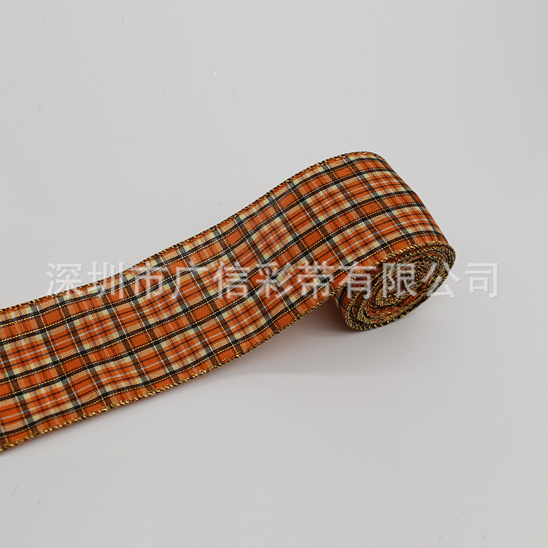 Guangxin Ribbon Plaid Ribbon Imitation Linen Ribbon Thanksgiving Ribbons Guangxin Ribbon Plaid Ribbon Imitation Linen Ribbon Thanksgiving Ribbons