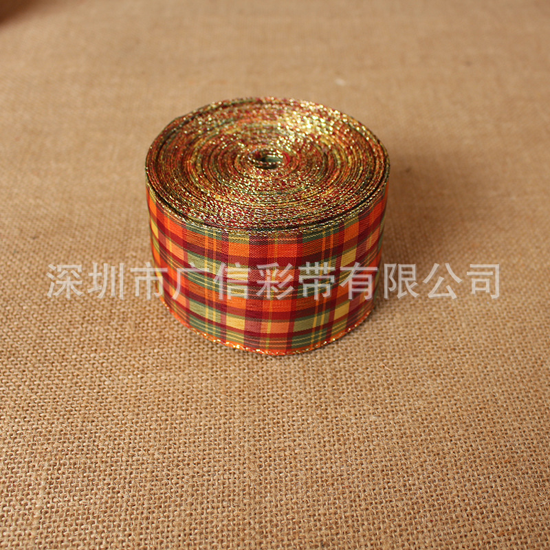 Guangxin Ribbon Plaid Ribbon Imitation Linen Ribbon Thanksgiving Ribbons Guangxin Ribbon Plaid Ribbon Imitation Linen Ribbon Thanksgiving Ribbons