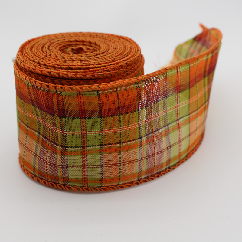 Guangxin Ribbon Plaid Ribbon Imitation Linen Ribbon Thanksgiving Ribbons Guangxin Ribbon Plaid Ribbon Imitation Linen Ribbon Thanksgiving Ribbons