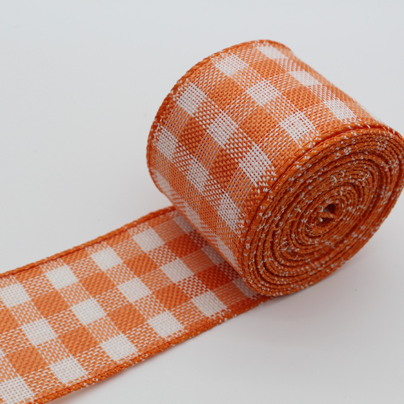 Guangxin Ribbon Plaid Ribbon Imitation Linen Ribbon Thanksgiving Ribbons Guangxin Ribbon Plaid Ribbon Imitation Linen Ribbon Thanksgiving Ribbons