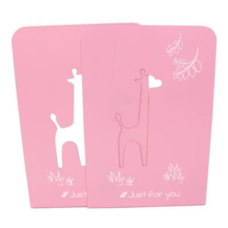 Metal Book Stand Cartoon One Deer Hollow out Student Book Stand Book Stand Book End Iron Bookshelves Bookend Desk Baffle Creative