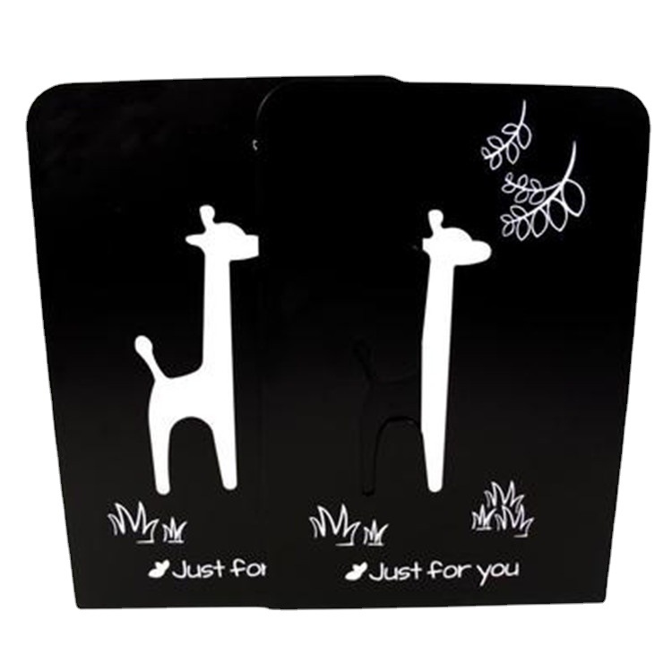 Metal Book Stand Cartoon One Deer Hollow out Student Book Stand Book Stand Book End Iron Bookshelves Bookend Desk Baffle Creative