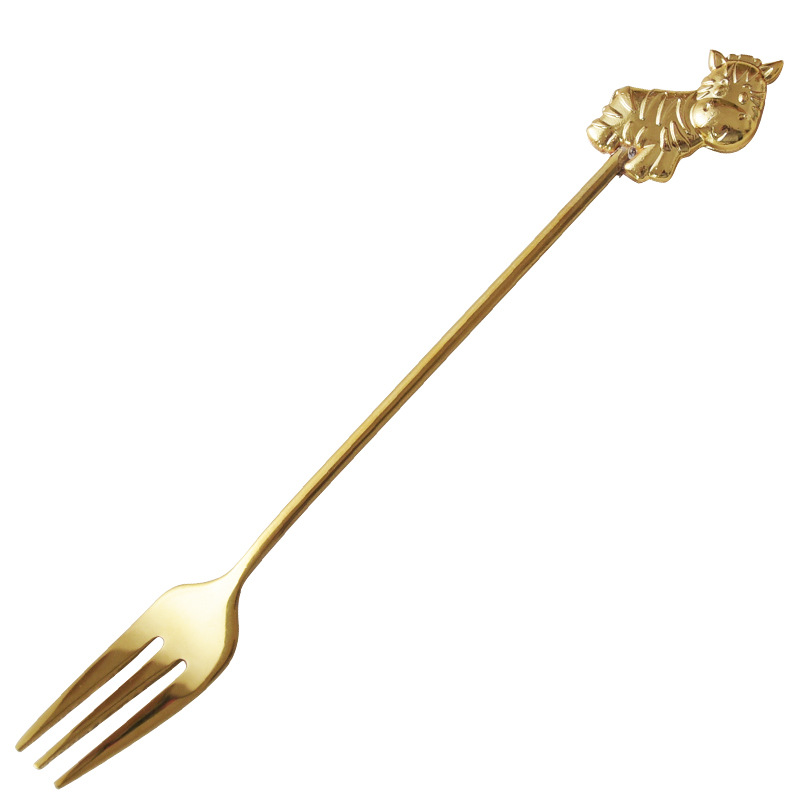 Metal Deer Japanese Creative Animal Coffee Spoon Home Children Cute Cake Fork Coffee Stir Spoon Elephant Giraffe