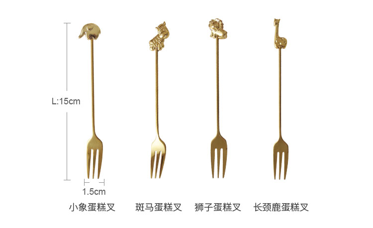 Metal Deer Japanese Creative Animal Coffee Spoon Home Children Cute Cake Fork Coffee Stir Spoon Elephant Giraffe